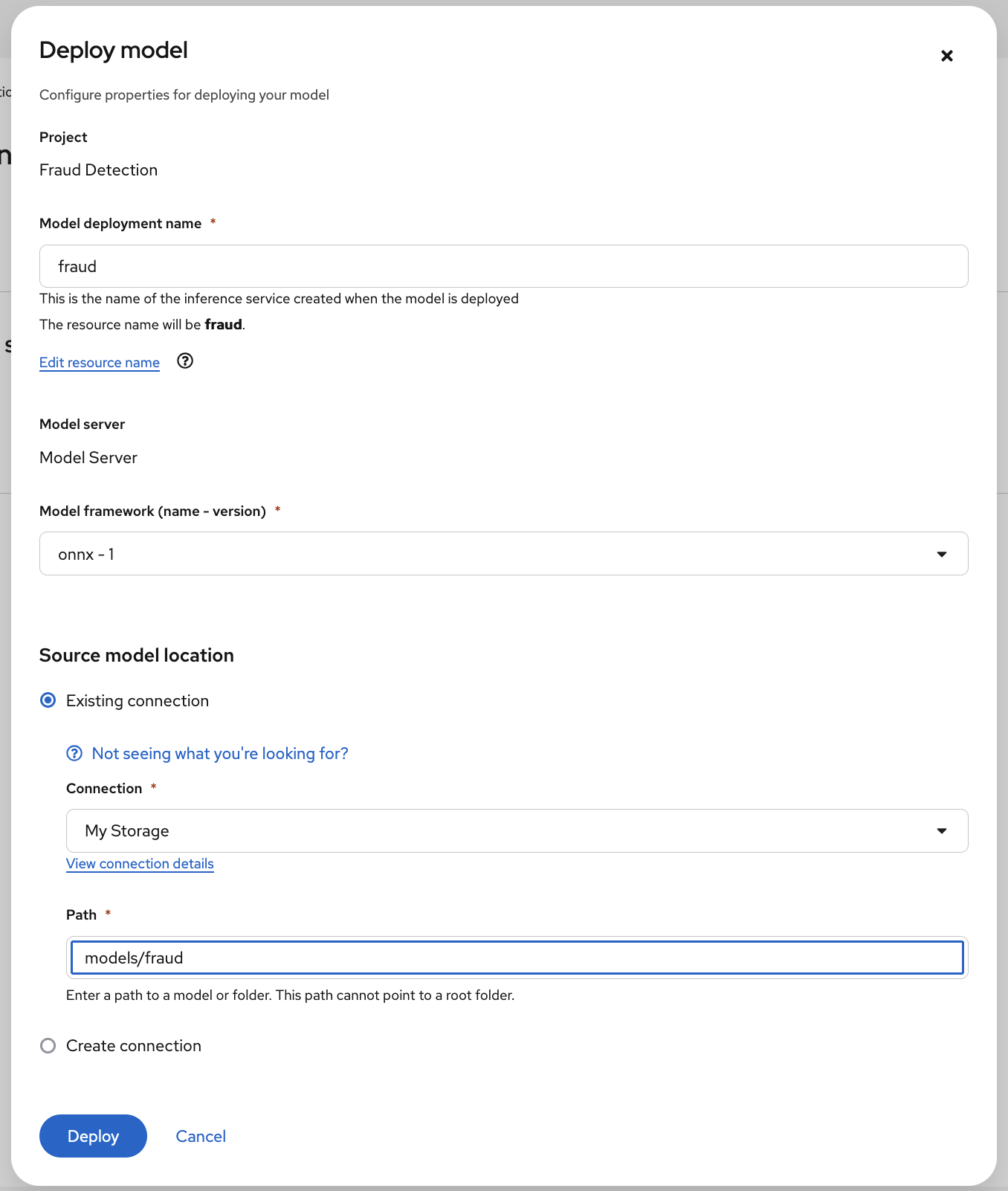 Deploy model from for multi-model serving
