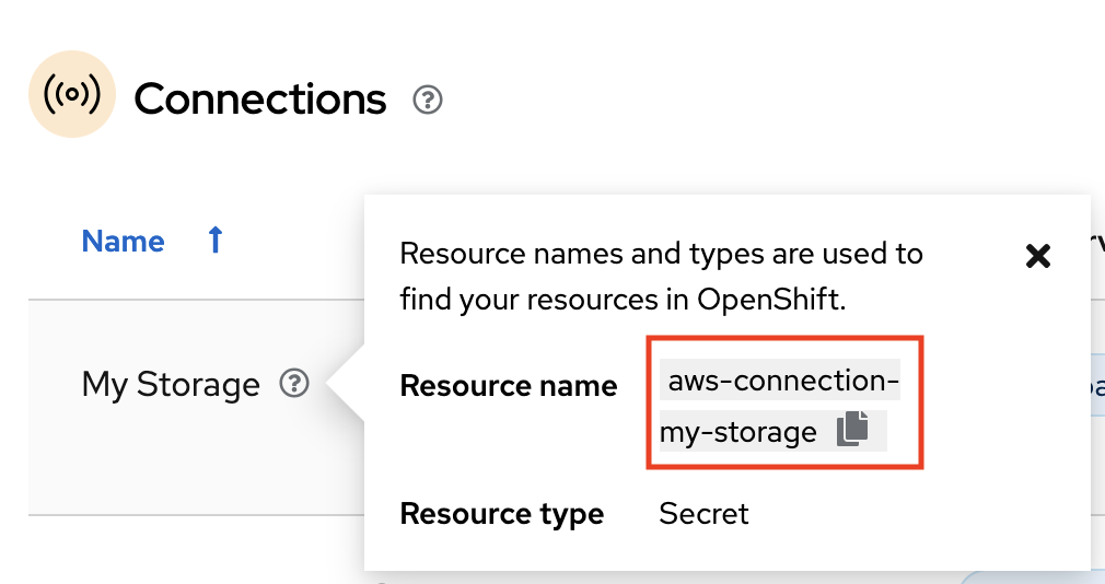 My Storage Secret Name