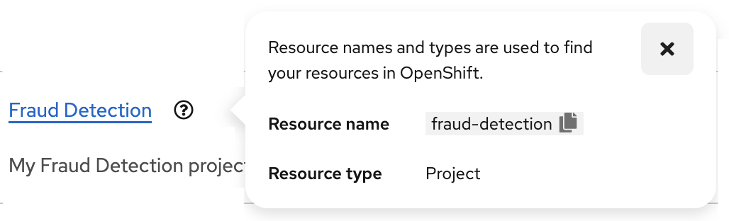 Project list resource name