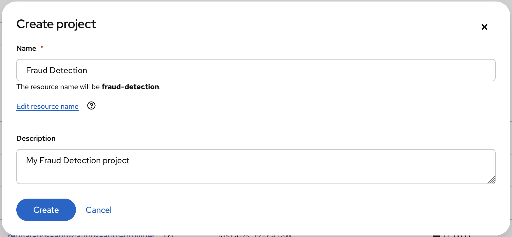 New data science project form