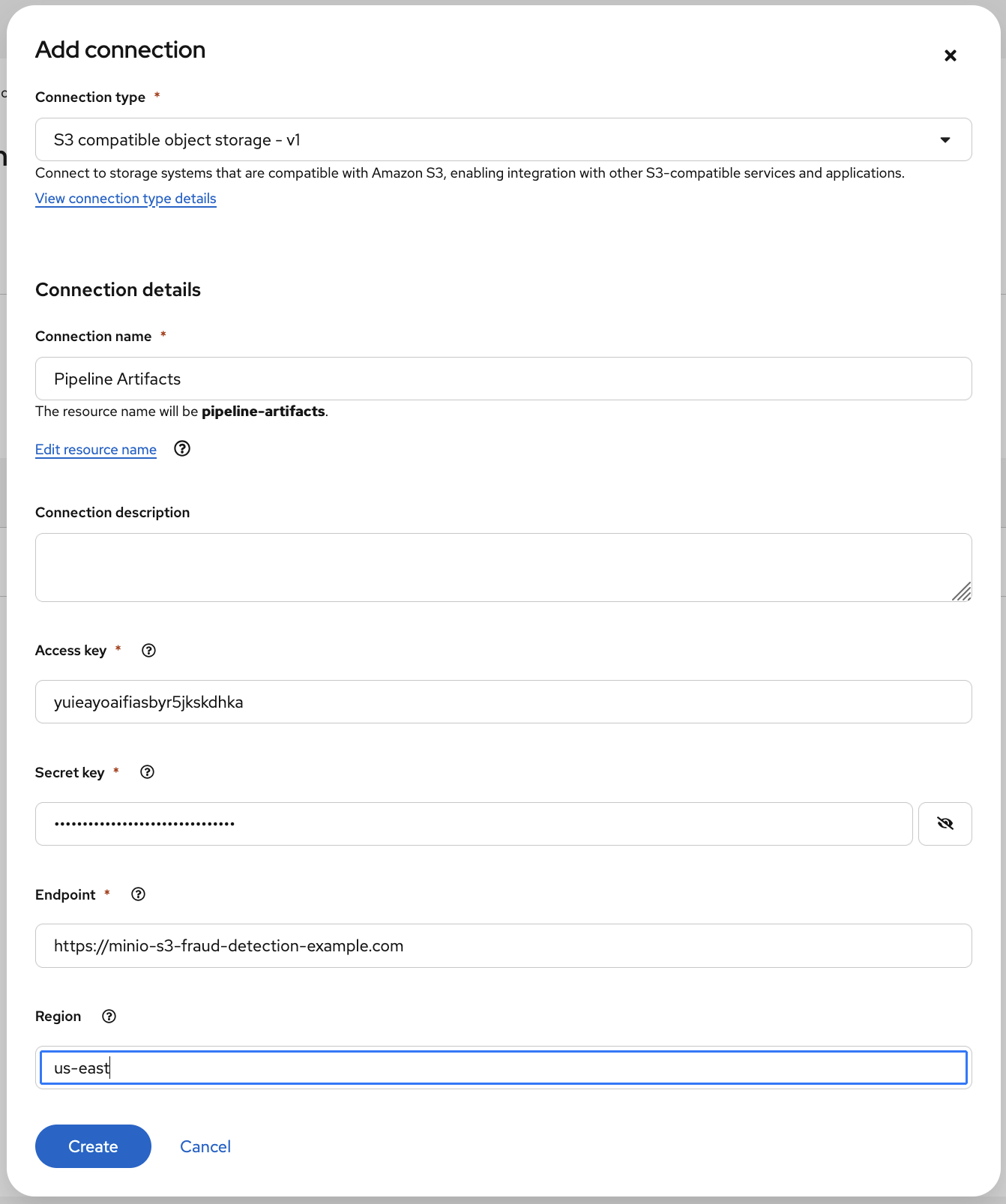 Add pipeline artifacts form