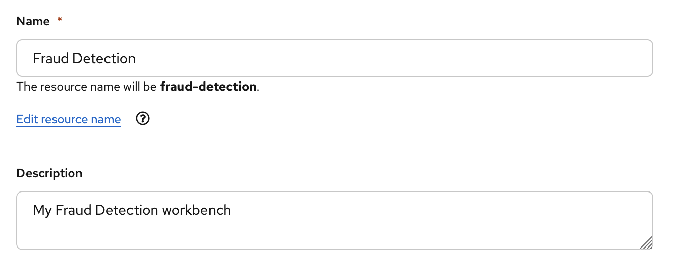 Workbench name and description