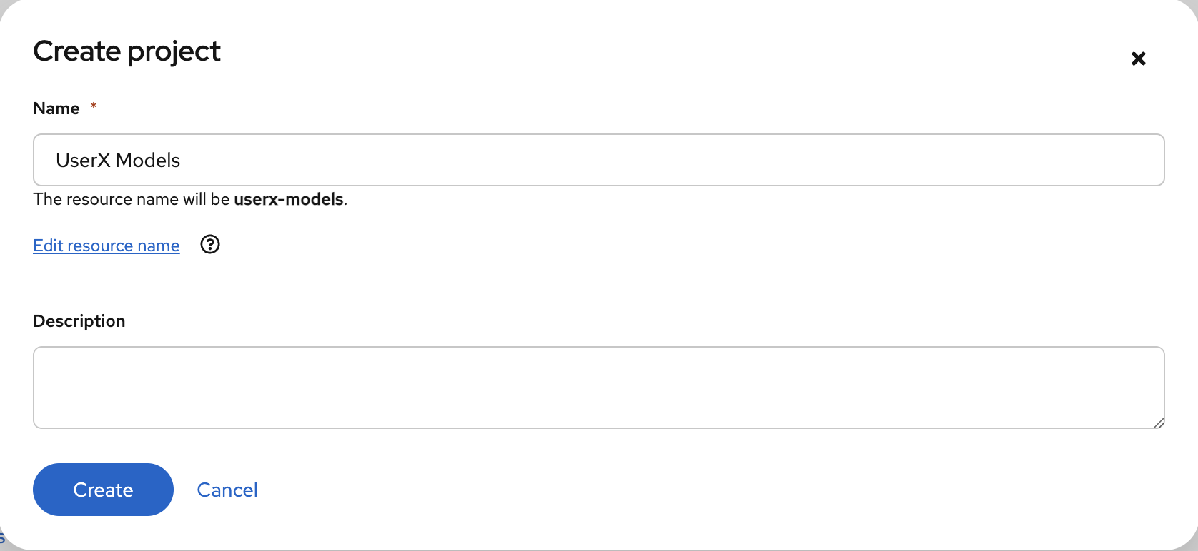 New data science project form